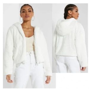 Faux Fur Jacket. White